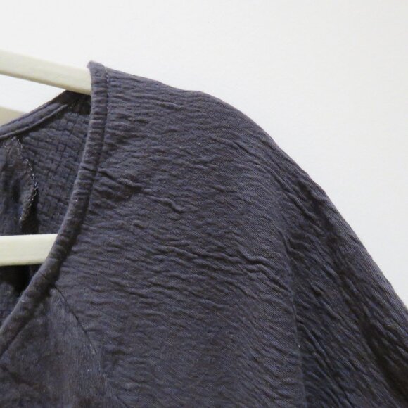 MADEWELL Knit Lightspun Ruched-Front Crop Top in Black Coal Casual Minimalist - Picture 4 of 10